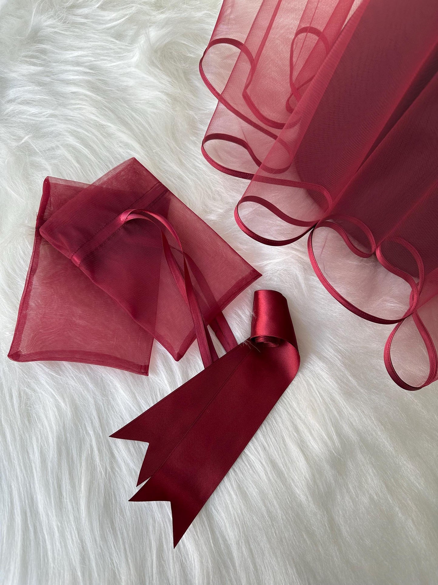 Handmade red henna veil and belt and gloves. All there are henna set