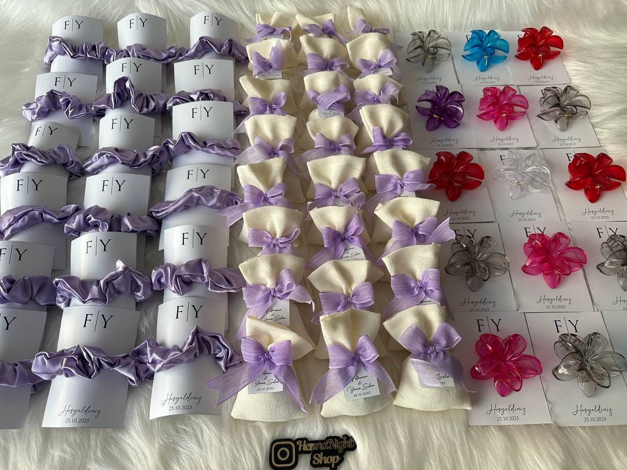 Personalized Flower Hair Clip Favor, Custom Name Tag, Party Gift