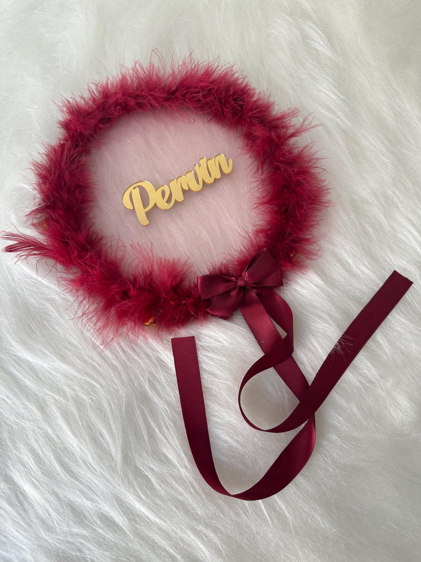 Personalized Feather Henna Tambourines with Name – kına nedime defi henna night favors
