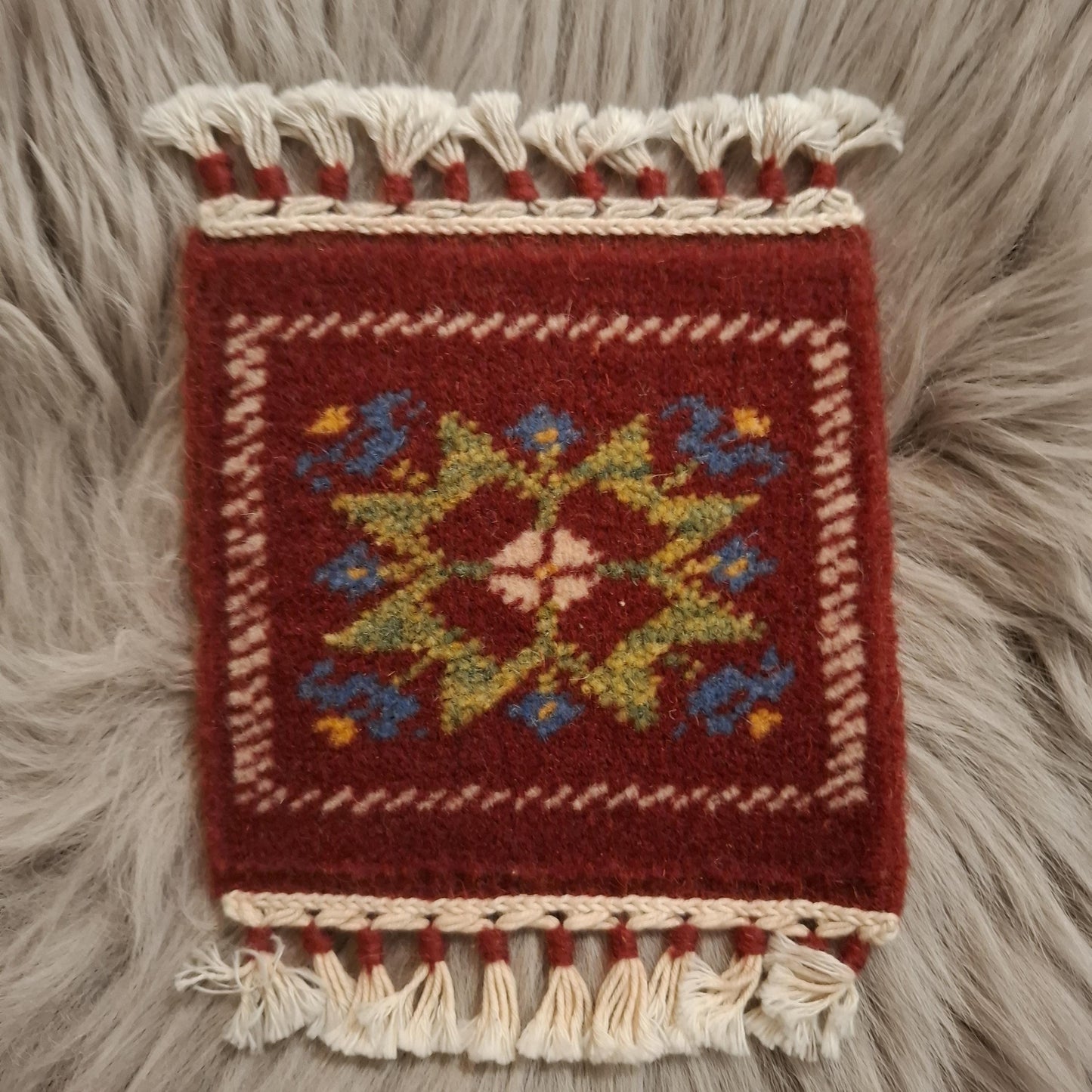 Handmade Real Carpet Mini Rug Coasters for Glasses and cups