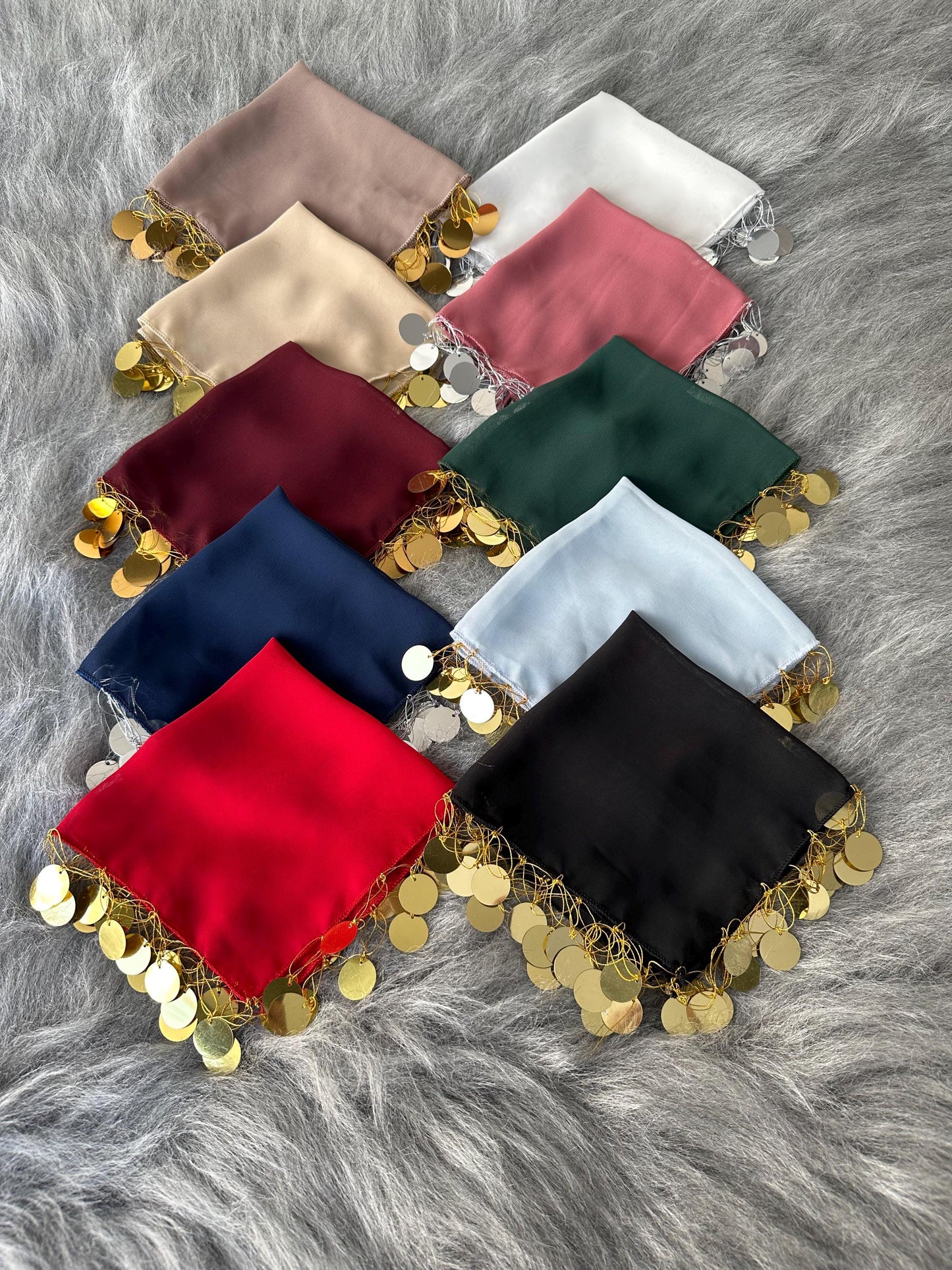 Customizable Coin-Trim Handkerchief – Wedding & Bridal Party Favor