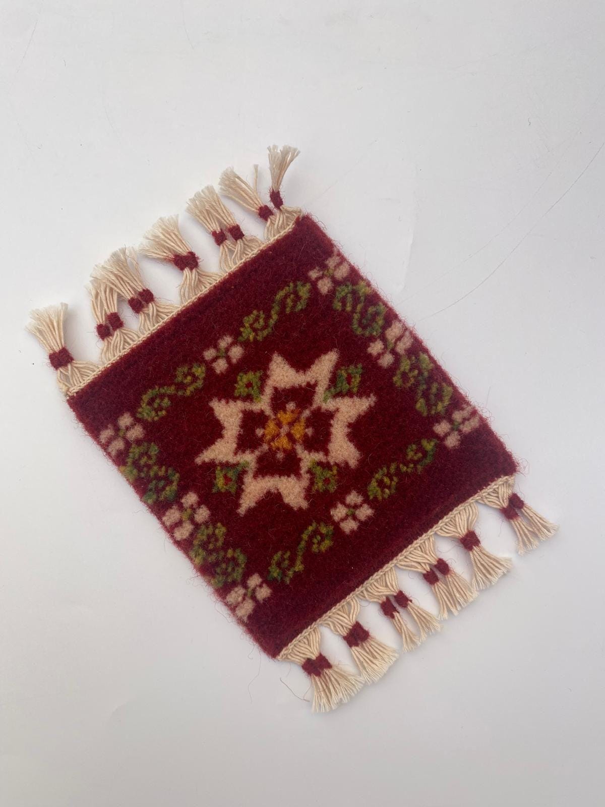 Handmade Real Carpet Mini Rug Coasters for Glasses and cups