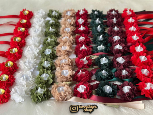 henna night led candles colorful, red , burgundy, beige, green, white, gold