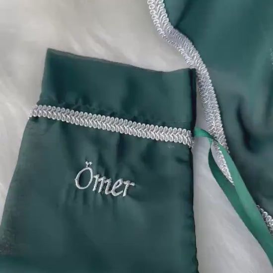 Personalized Henna Veil: Elegant Embroidered Chiffon Damat Örtüsü