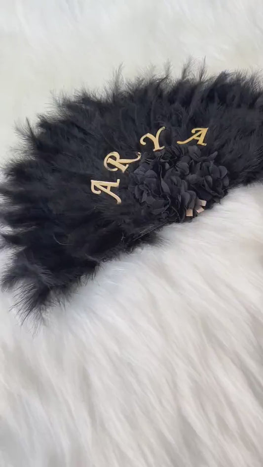Personalized Feather Fan – Henna Night & Wedding Accessory