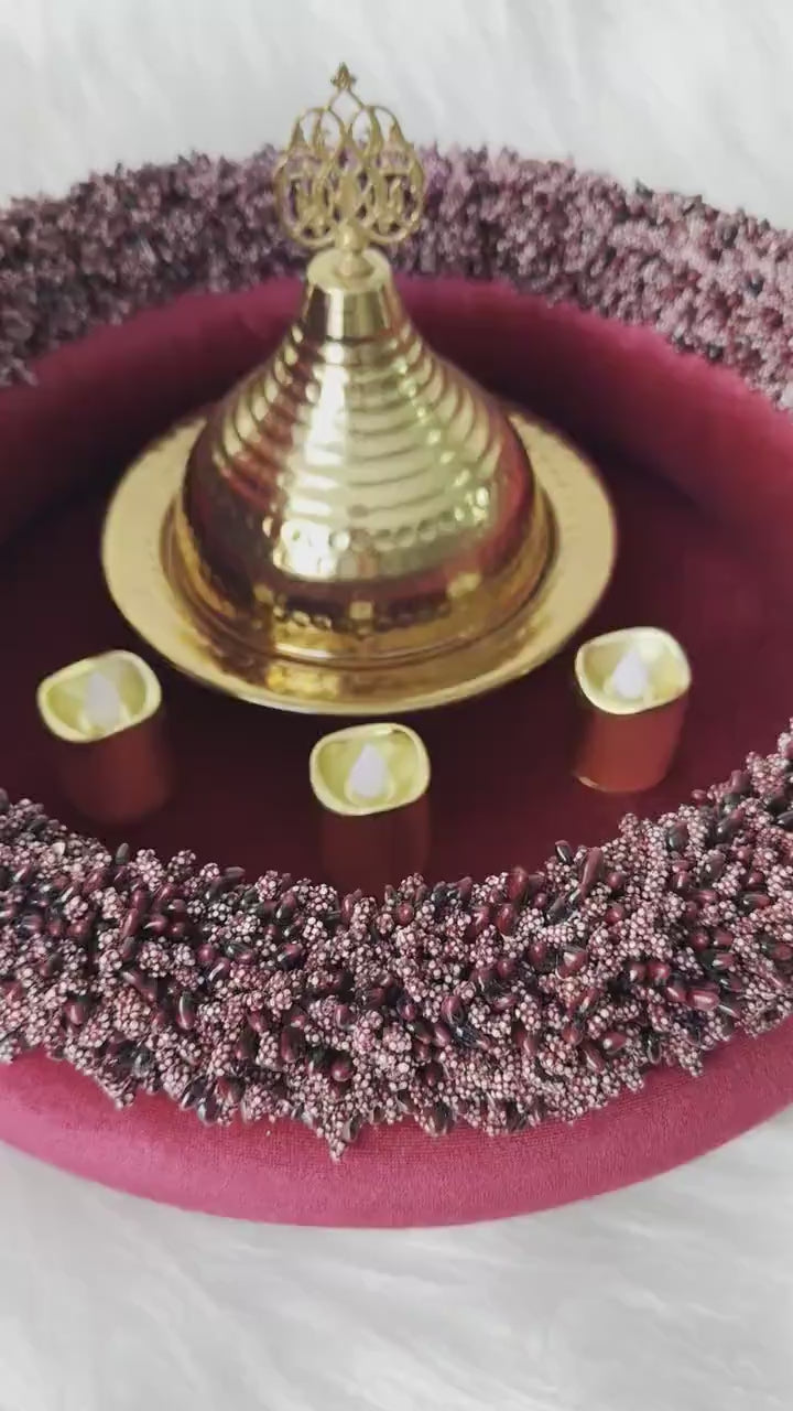 Henna Basket & Tray Set Handcrafted –  Kına Gecesi Celebration Decor