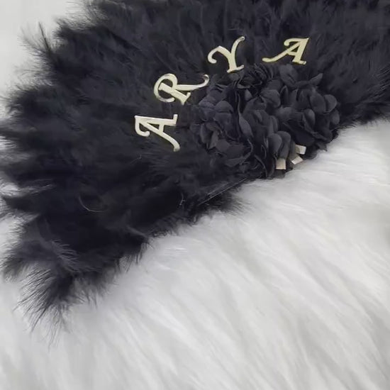 Rose Fan Personalized Laser-Cut  – Elegant Accessory for Weddings and Henna Nights