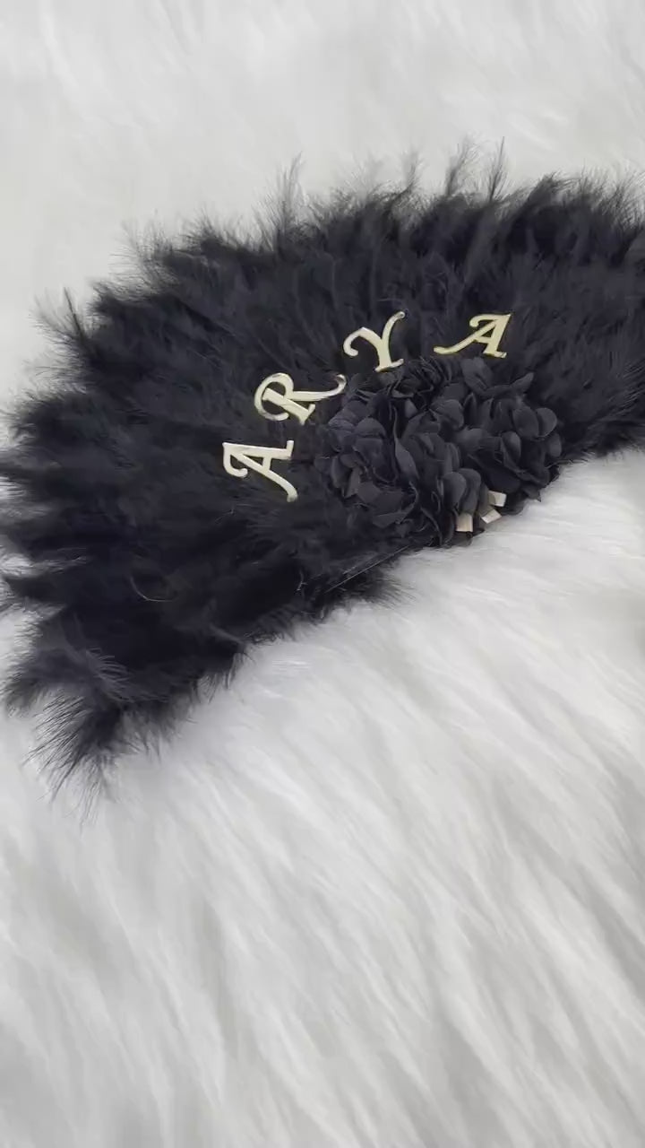 Rose Fan Personalized Laser-Cut  – Elegant Accessory for Weddings and Henna Nights