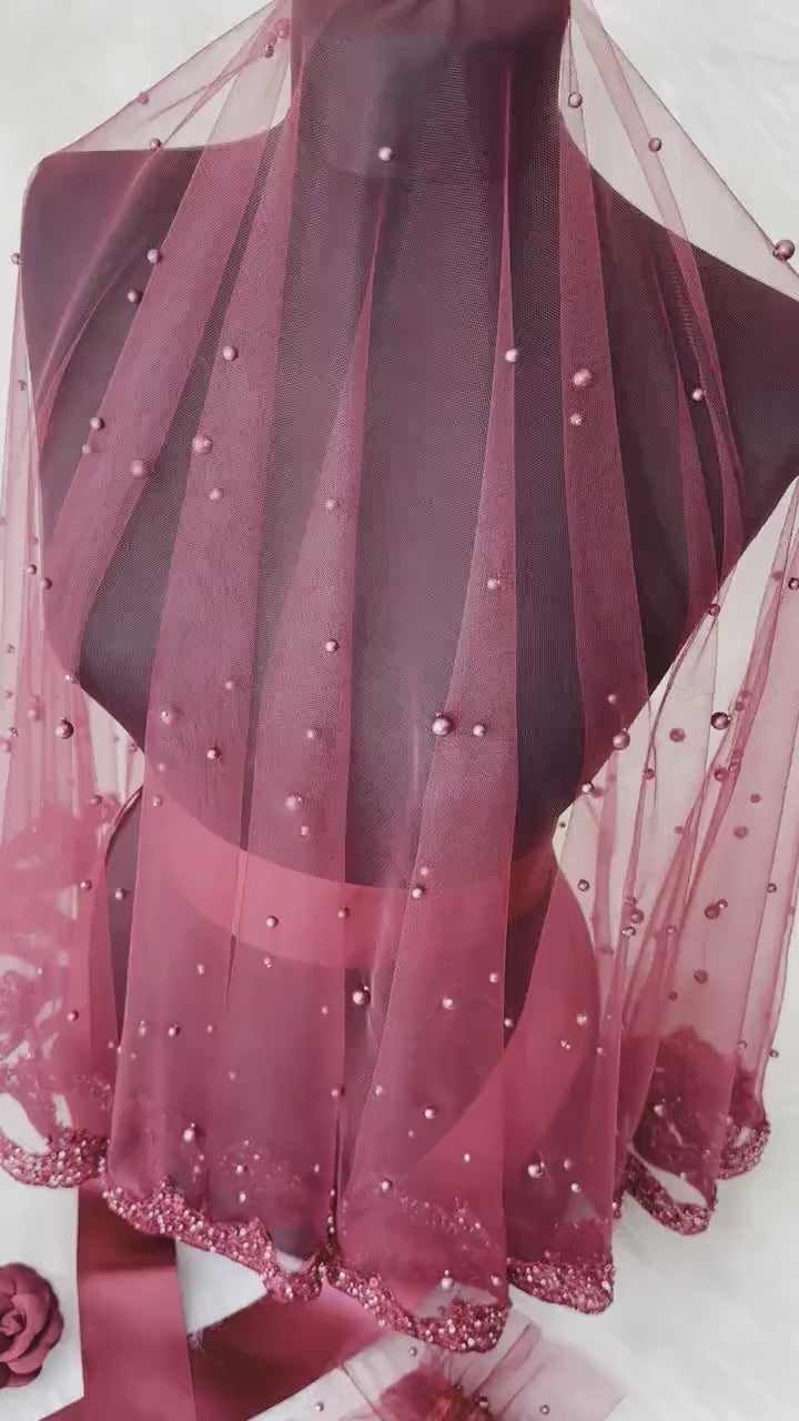 Henna Night Pearl Sequin Veil Gloves, Hand Rose Belt Set  Bridal & kinagecesi