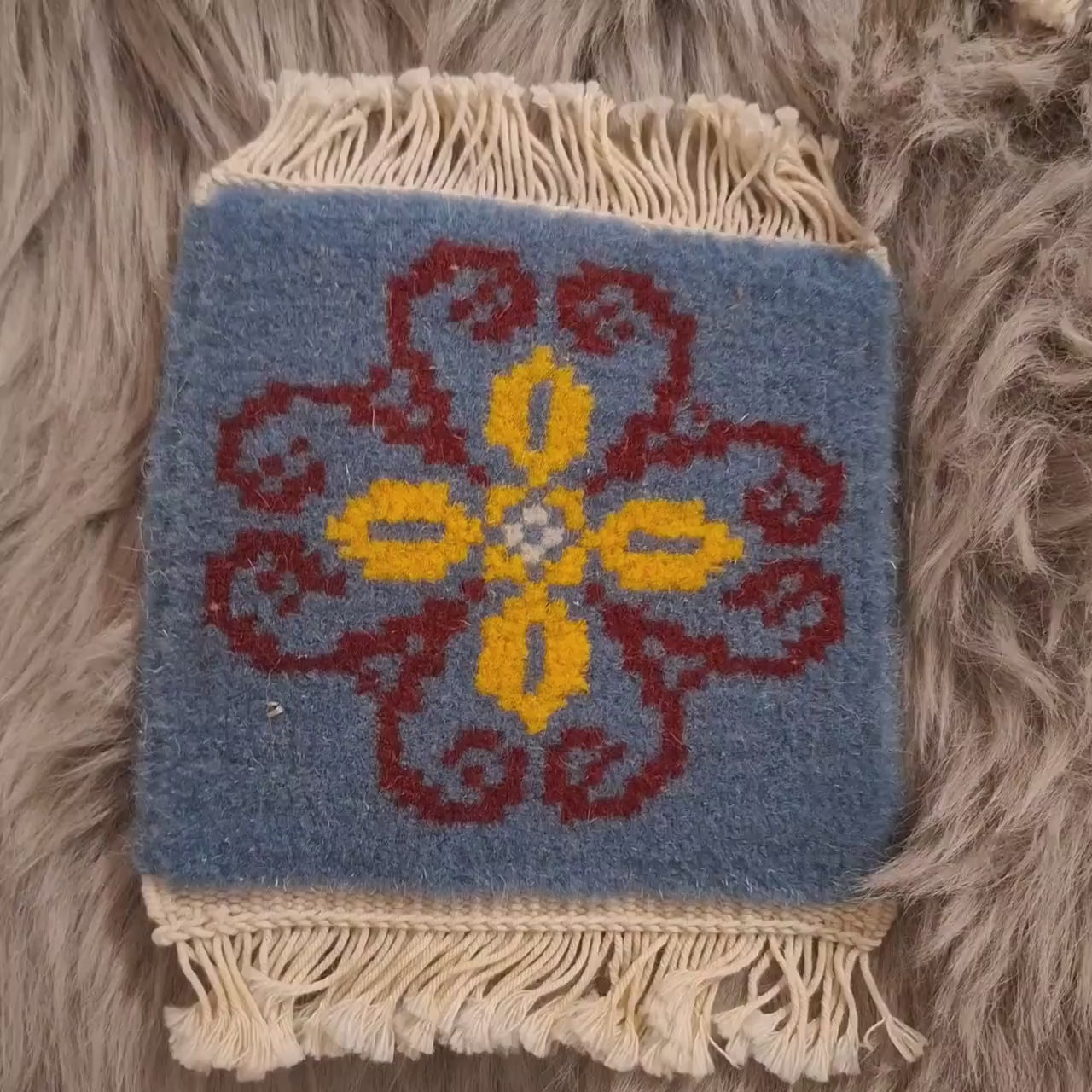 Handmade Real Carpet Mini Rug Coasters for Glasses and cups